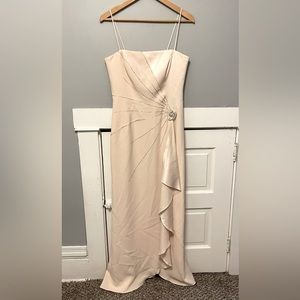 Champagne Beaded Formal Gown